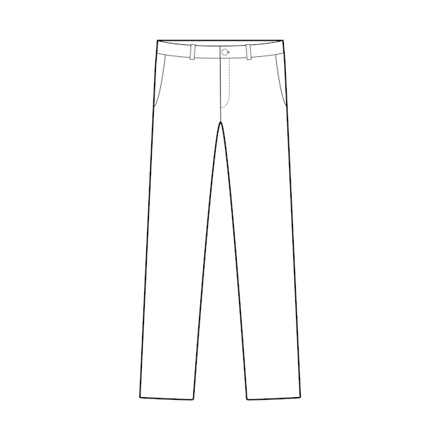 Pants fashion flat technical drawing template Premium Vector