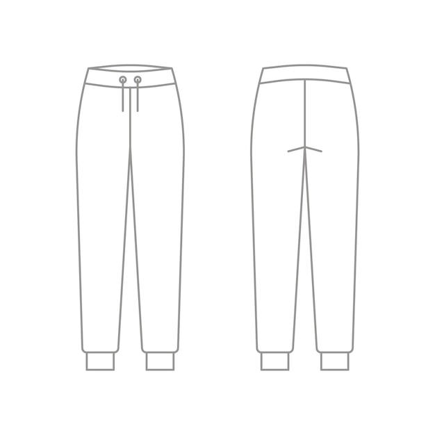 Premium Vector | Pants joggers sport trousers sweatpants technical ...