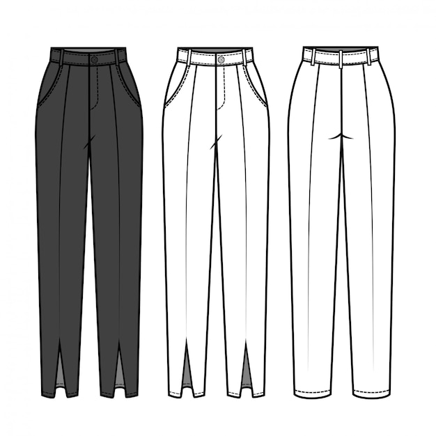 Premium Vector | Pants for ladies fashion flat template