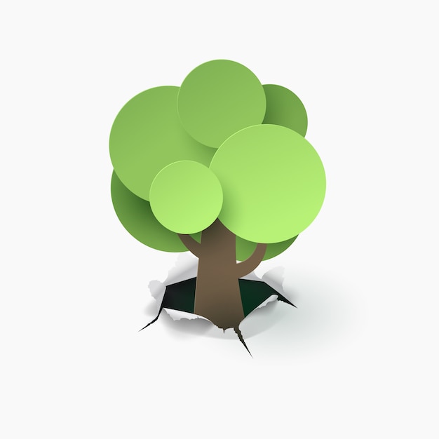 Premium Vector Paper art of the tree