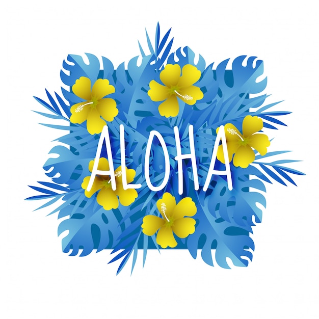 Premium Vector | Paper art with aloha summer season template design vector