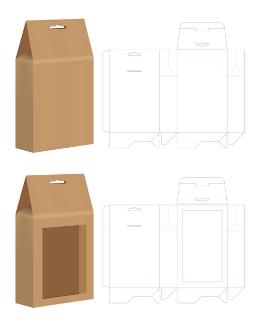 Download Paper bag die cut mock up template vector Vector | Premium Download