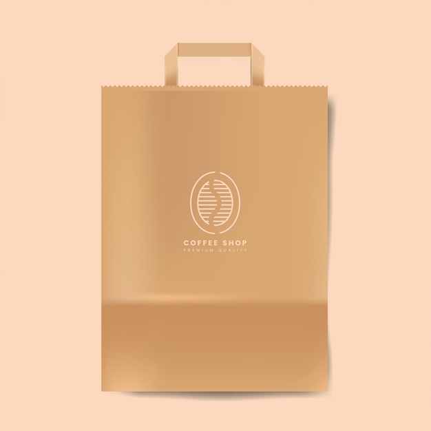 Paper bag mockup isolated vector | Free Vector