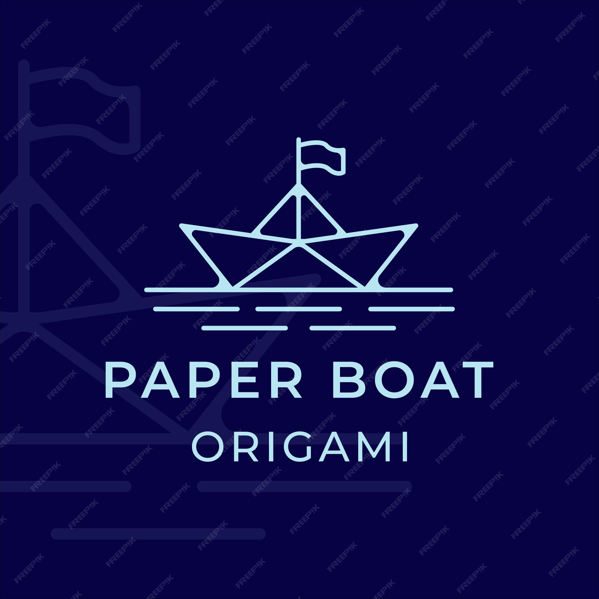 Premium Vector | Paper boat logo line art simple minimalist vector ...