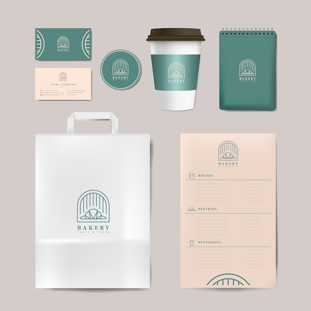 Paper branding mockup vector set Free Vector