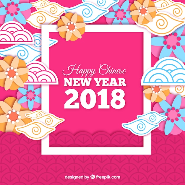 Paper chinese new year background