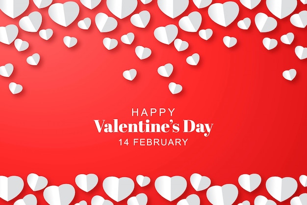 Download Paper hearts valentines day card | Free Vector