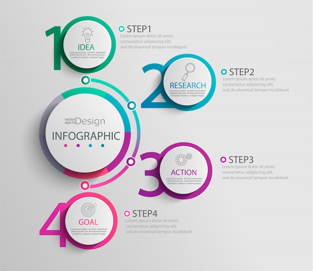 Paper infographic template | Premium Vector