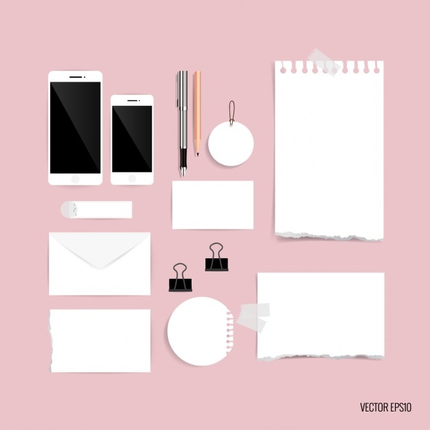 Paper pieces stationery design