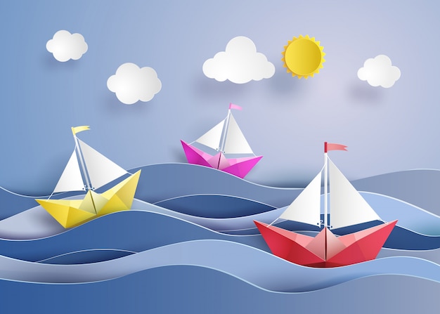 Premium Vector | Paper sailing boat