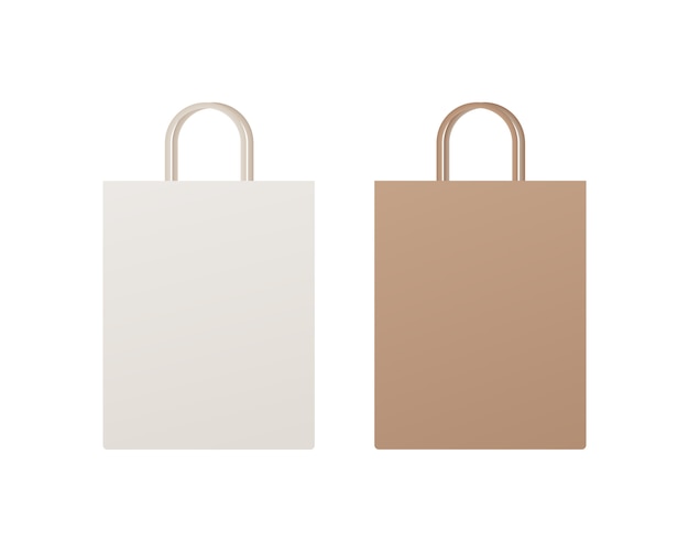 Download Paper shopping bag packaging. empty shopping bag mockup. mockup isolated. | Premium Vector