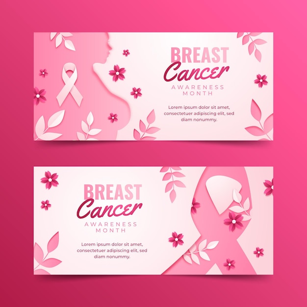 Free Vector Paper Style Breast Cancer Awareness Month Horizontal