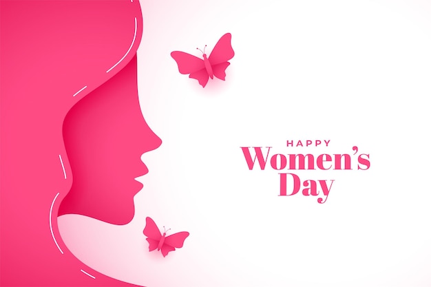 Free Vector | Paper style happy women's day greeting background