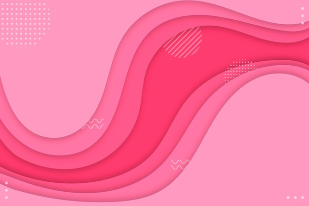 紙のスタイルのピンクの色合いの波状の背景 無料のベクター