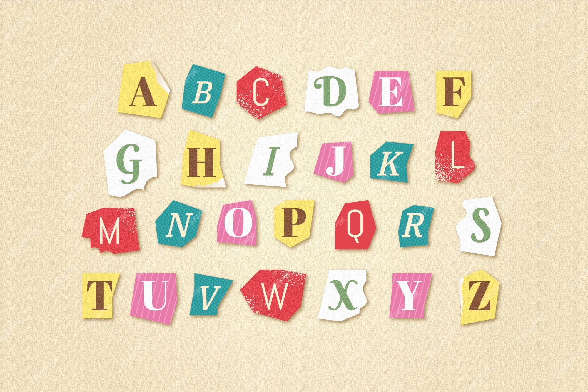 Free Vector Paper Style Ransom Note Letter Collection