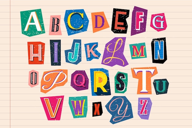 Free Vector Paper Style Ransom Note Letter Collection