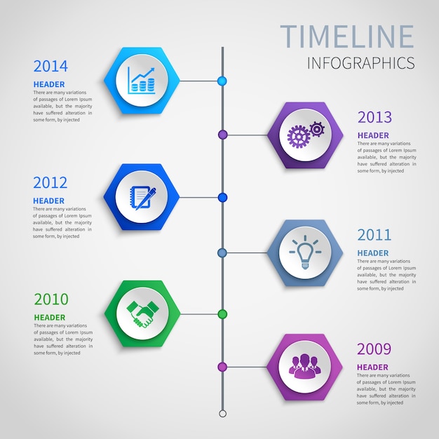 Paper timeline infographics | Premium Vector