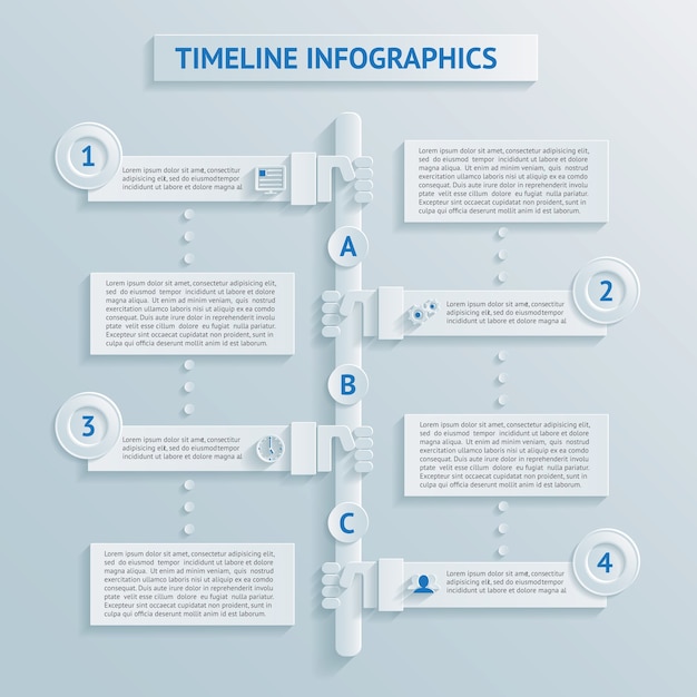 Free Vector | Paper Timeline Infographics