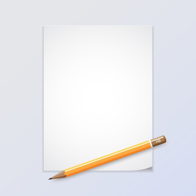 Premium Vector | Paper with pencil