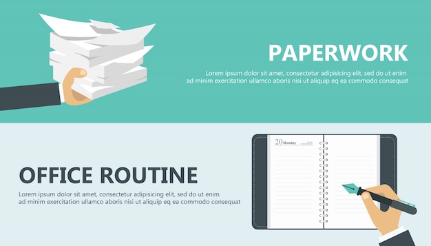 Free Vector Paper Work And Office Routine