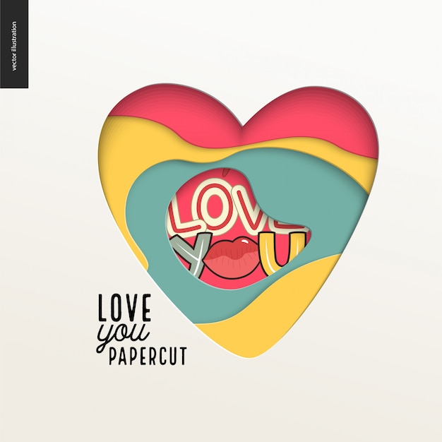 Download Premium Vector | Papercut - colorful layered heart