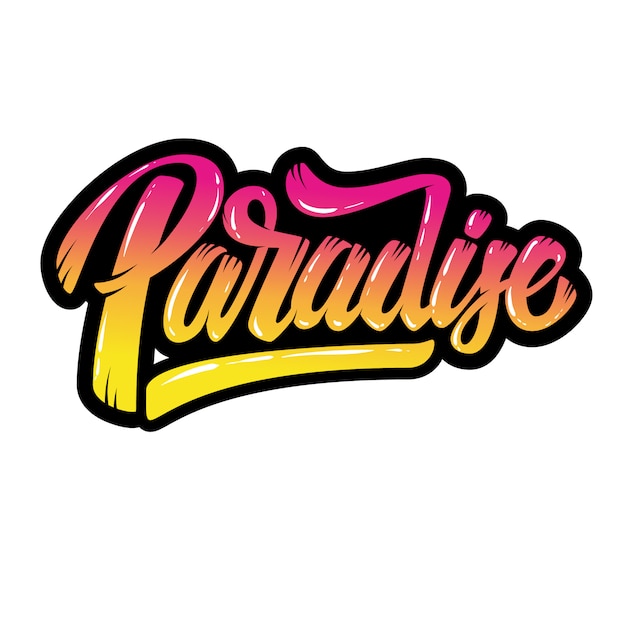 Premium Vector | Paradise. lettering phrase on white background ...