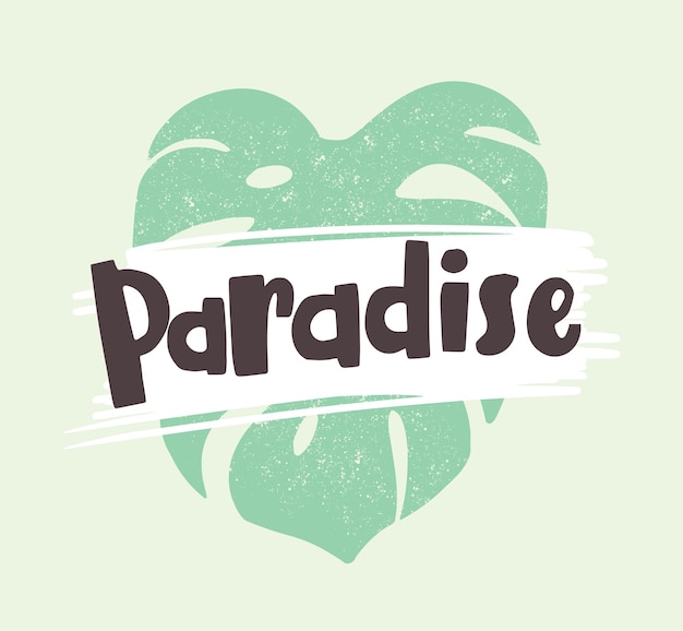 Premium Vector | Paradise word written with modern font and decorated ...
