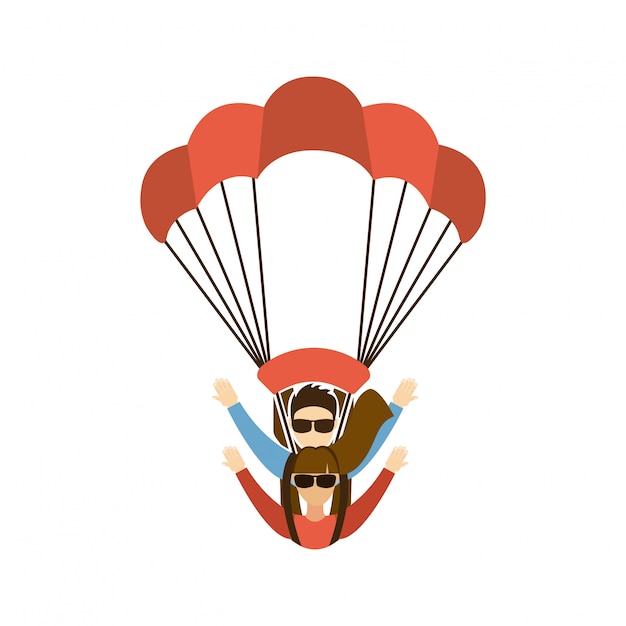 Paragliding design over white background vector illustration Premium Vector