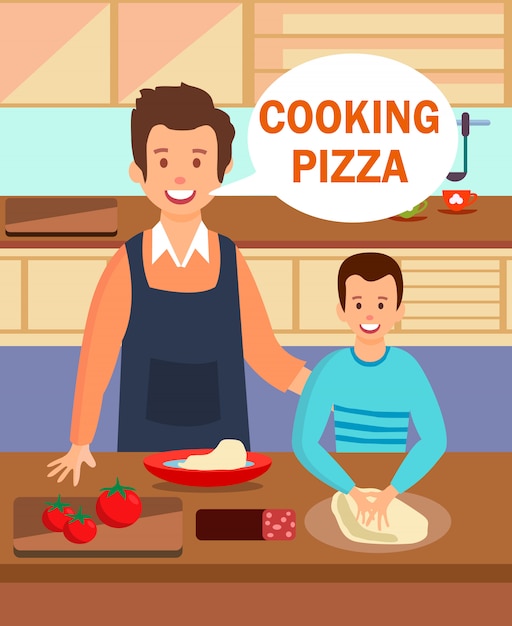 Premium Vector Parent And Child Enjoying Dinner Cooking Process