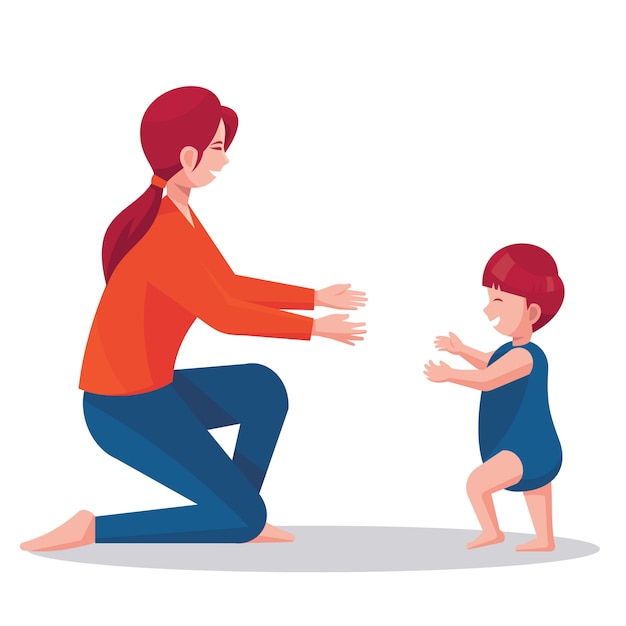 Premium Vector | Parenting concept with illustration of mother with her ...