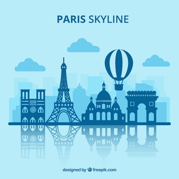 Free Vector | Paris skyline design