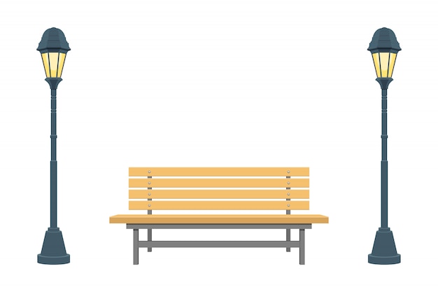 Premium Vector | Park bench illustration isolated on white background