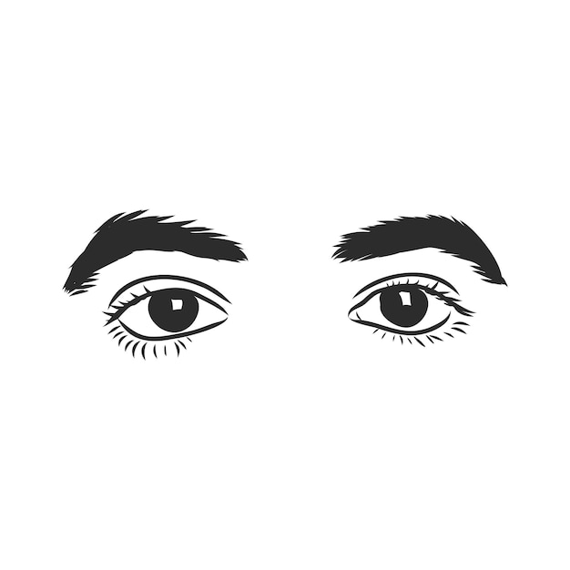 Premium Vector | Part of male face, astonished eyes. black and white ...