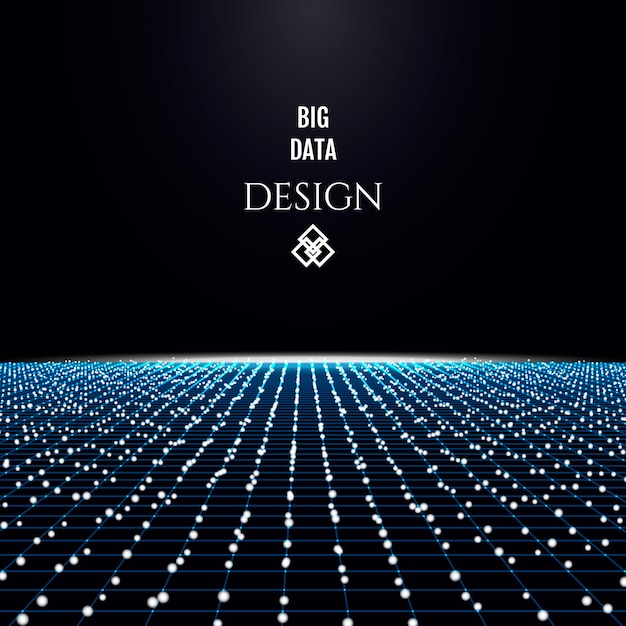 Particles flowing in the cyber space. big data futuristic concept design. Premium Vector