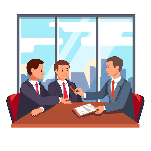 Partnership deal and closing negotiations Free Vector