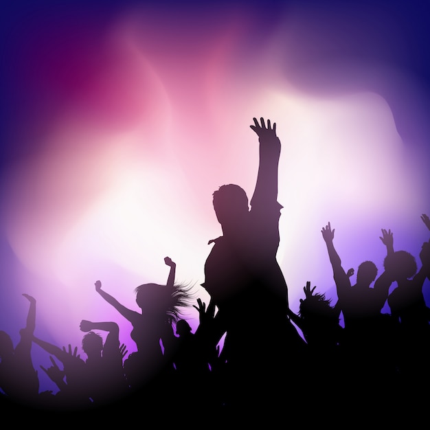 Party audience on an abstract blur background | Premium Vector