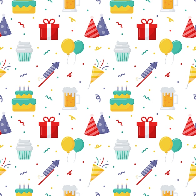 Premium Vector | Party celebration seamless pattern.