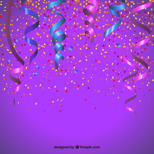 Free Vector | Party confetti on purple background
