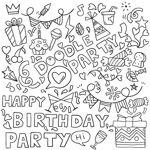 Party doodles Vector | Premium Download