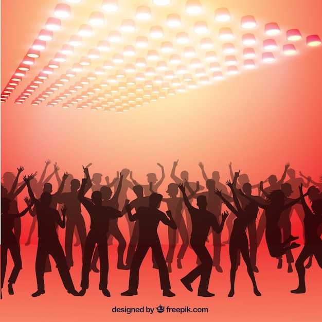 Party people silhouettes background