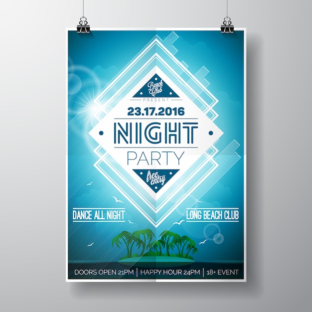 Free Vector Party Poster Design