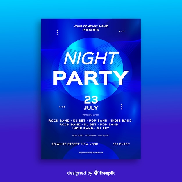 Free Vector | Party poster template with abstract shapes