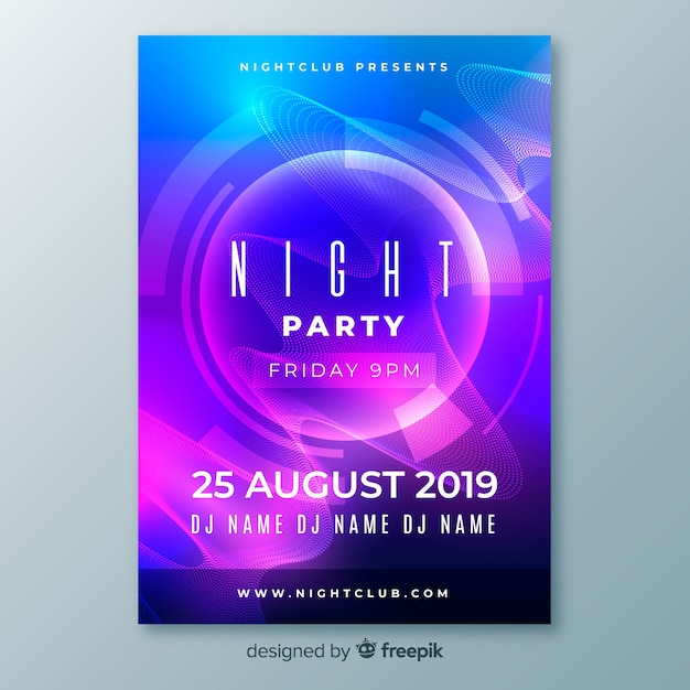 Party poster template with abstract shapes | Free Vector