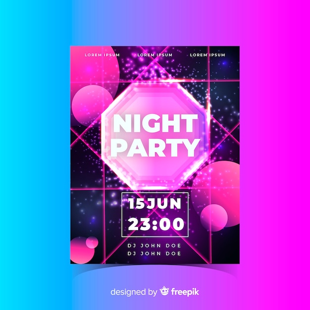 Free Vector | Party poster template with abstract shapes