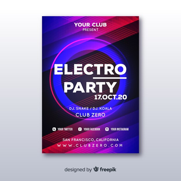 Download Free Party Poster Template With Abstract Shapes Free Vector Use our free logo maker to create a logo and build your brand. Put your logo on business cards, promotional products, or your website for brand visibility.