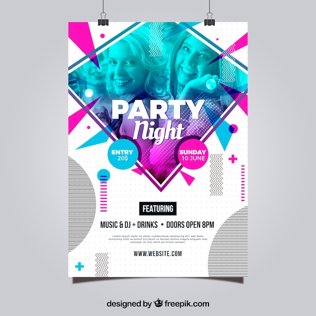 Free Vector | Party poster template with abstract style