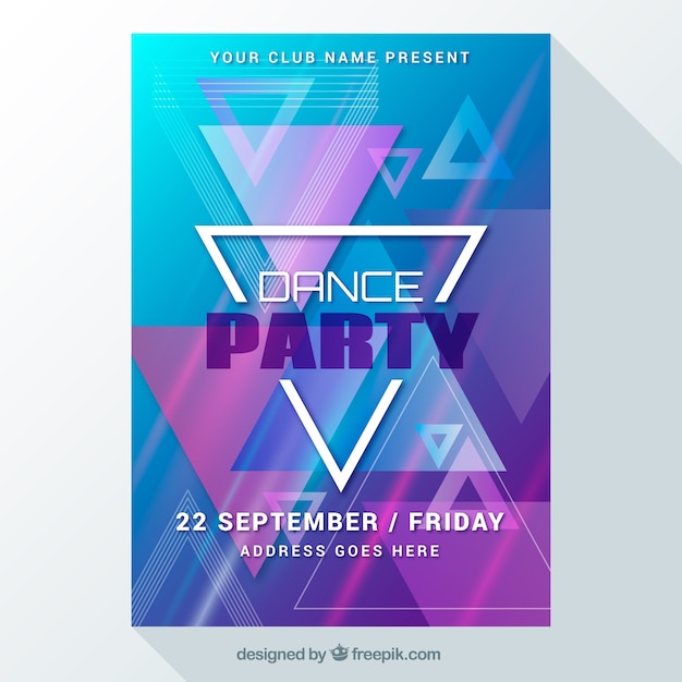 Party poster with triangles | Free Vector