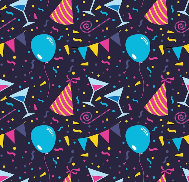 Premium Vector | Party seamless background