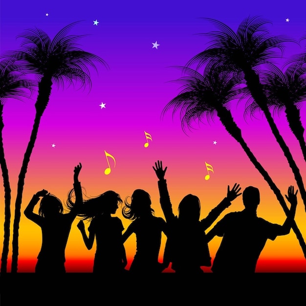 Download Party silhouettes vectors Vector | Free Download