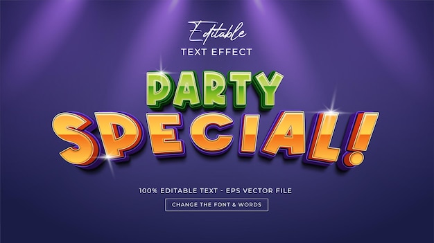 Premium Vector | Party special editable text effect premium vector